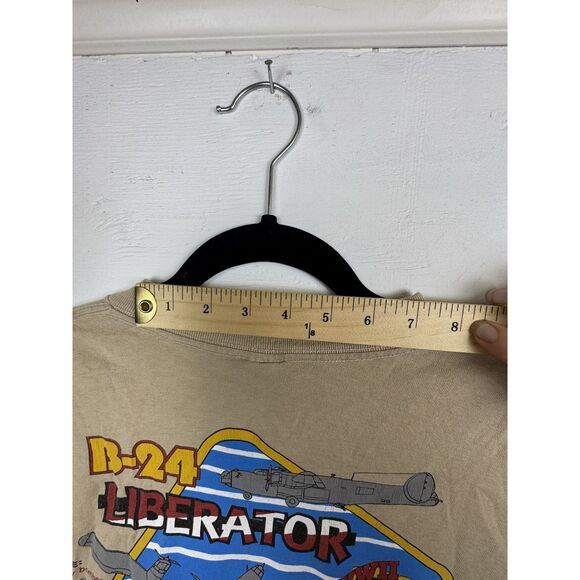 Vintage 90s B-24 Liberator Military Aircraft double sided shirt size large - Picture 9 of 12
